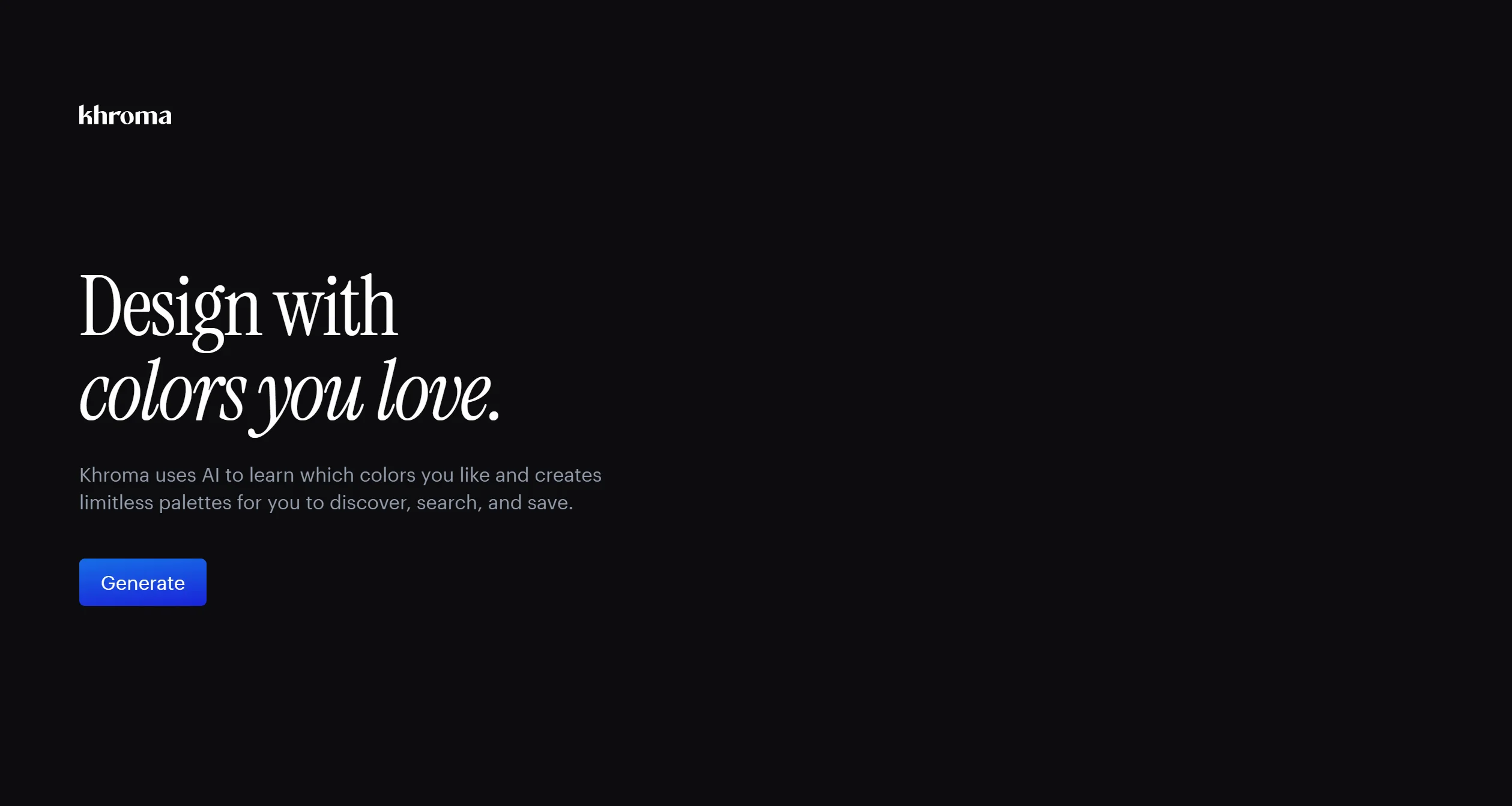 Khroma-Illustration- Khroma官网截图-个性化AI配色工具
