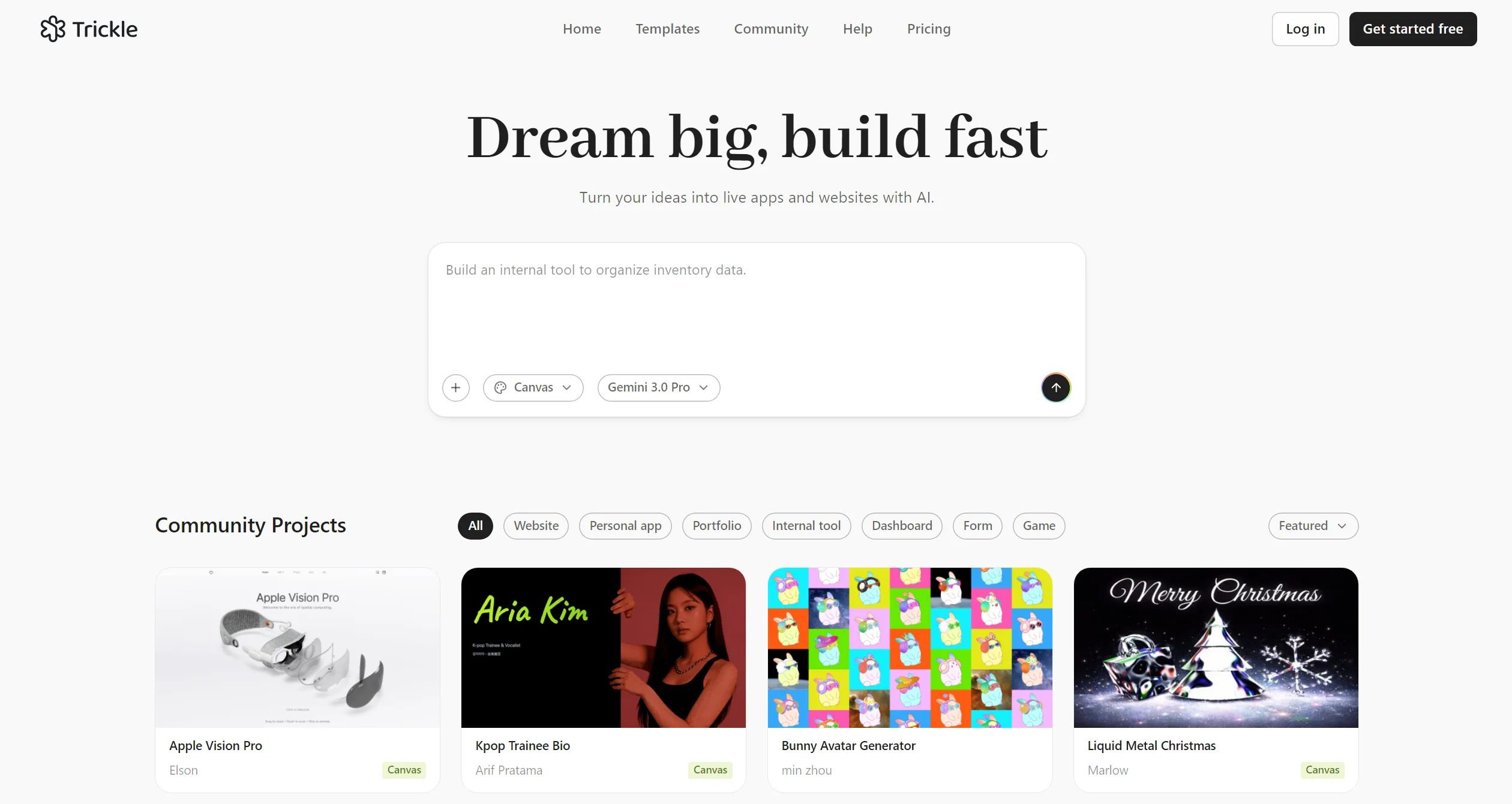 Trickle AI- 开发Web应用