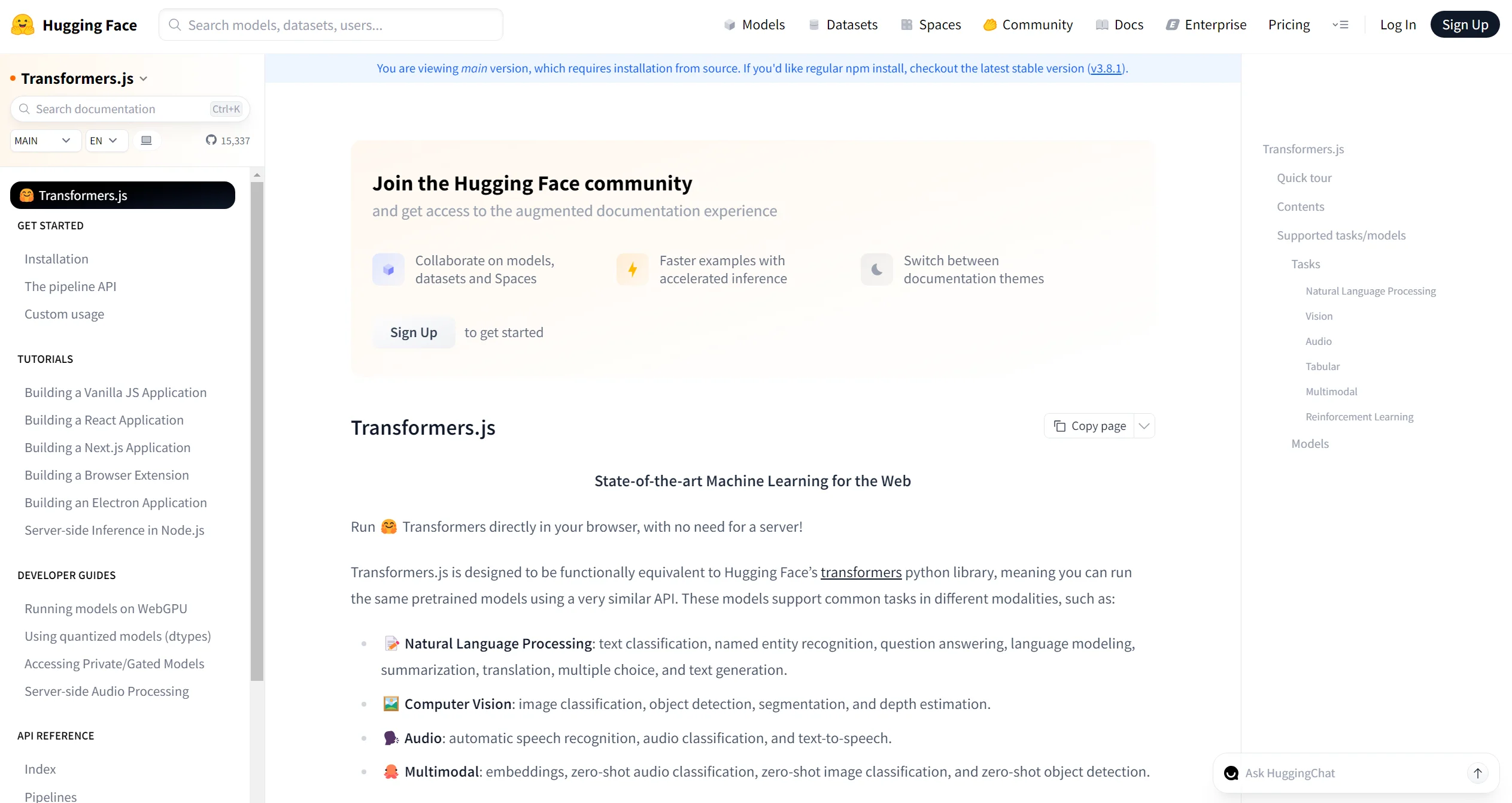 Hugging Face Transformers.js v4