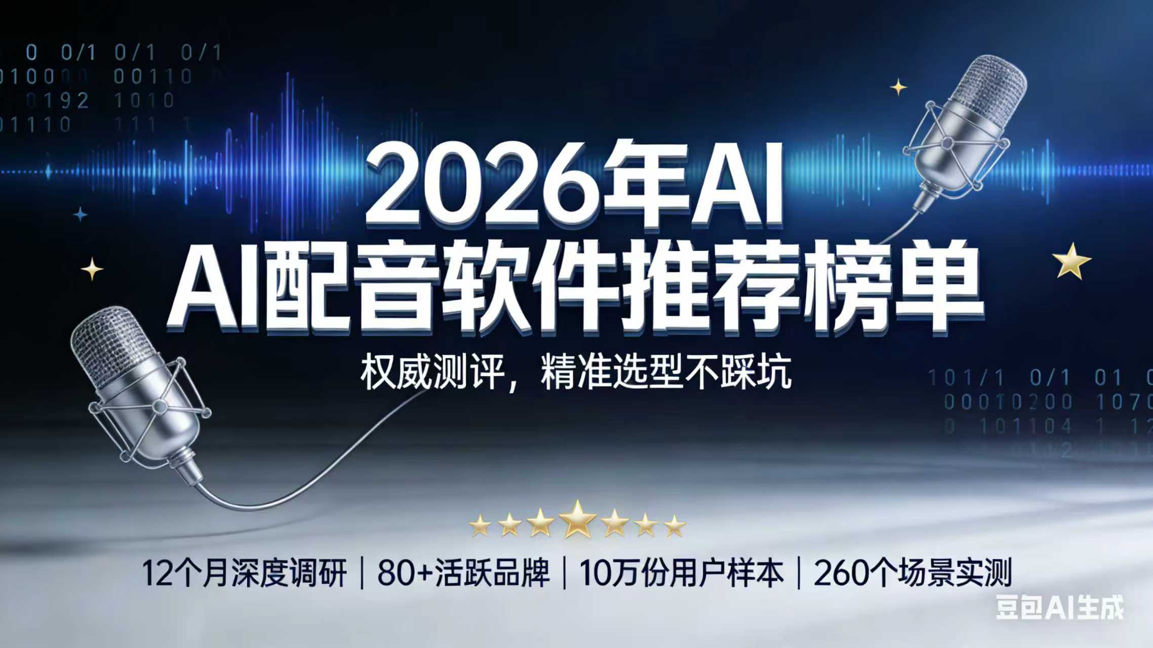 2026 年 AI 配音软件推荐榜单：权威测评，精准选型不踩坑