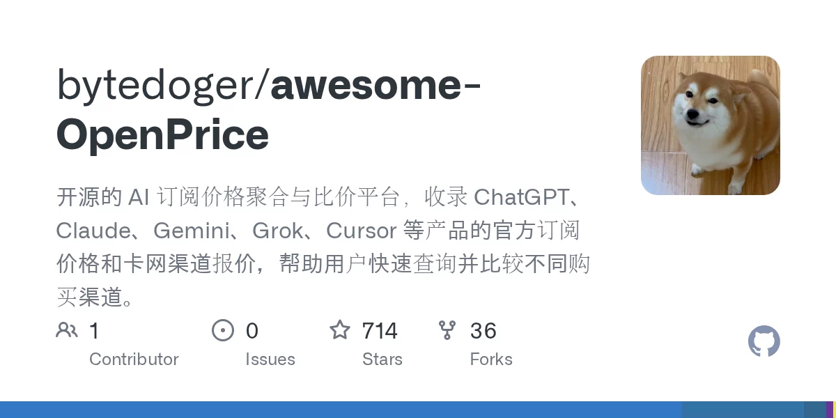 awesome-OpenPrice 网站预览