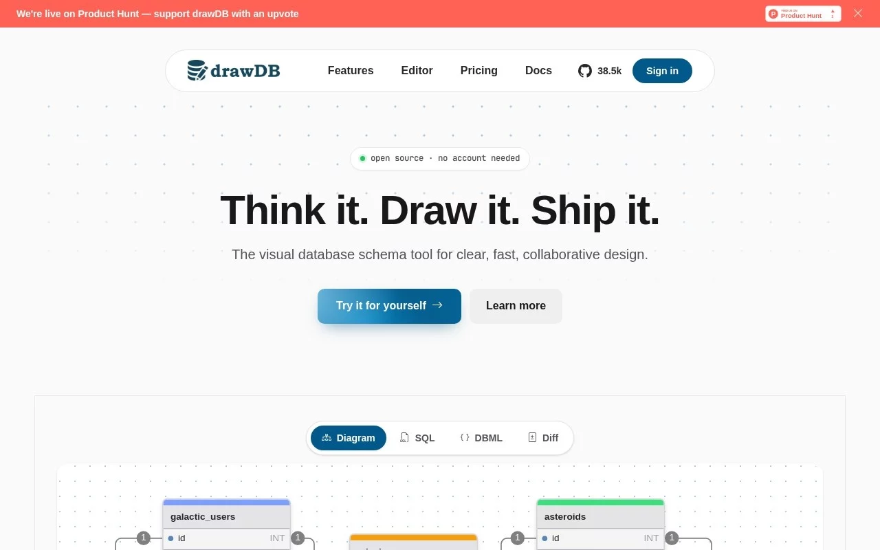 drawDB 网站预览