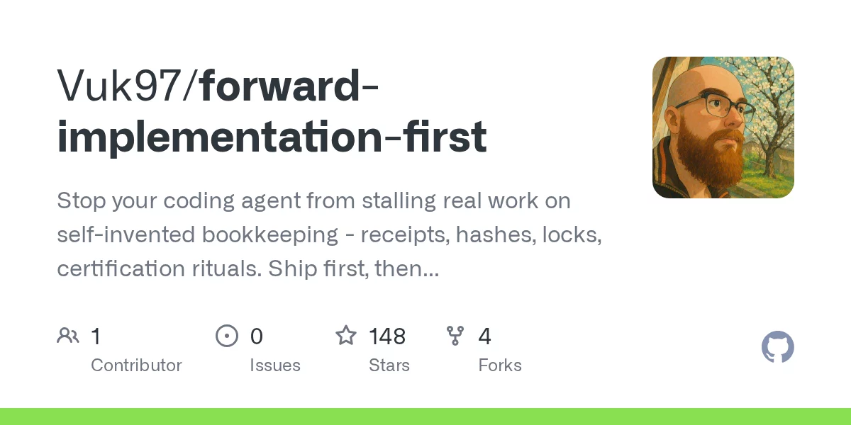 Forward Implementation First — 防止 AI 编程 Agent 陷入内部事务的技能 网站预览