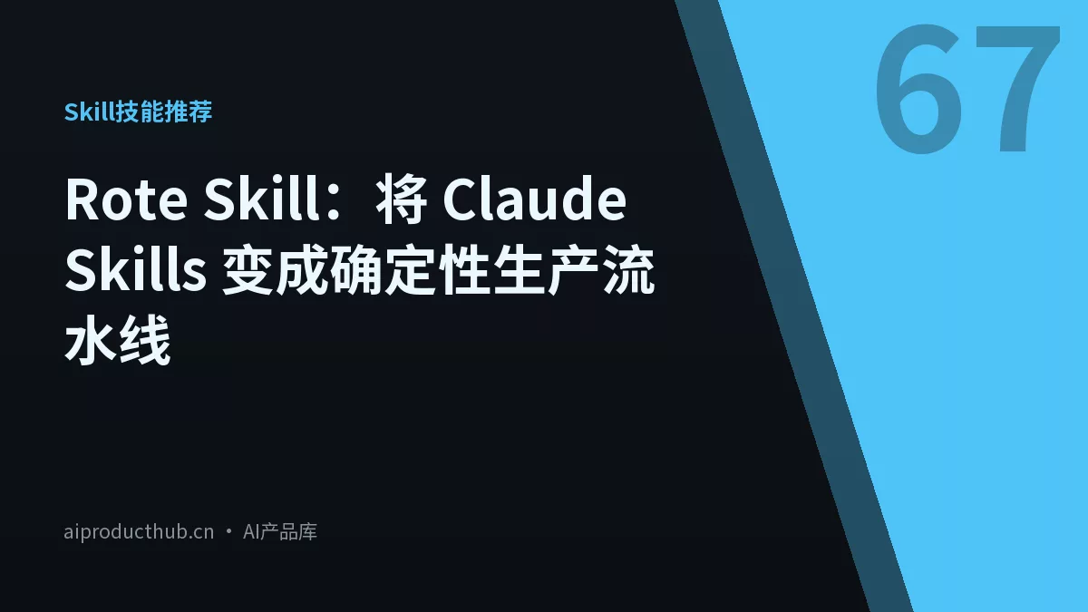 Rote Skill：将 Claude Skills 变成确定性生产流水线-Thumbnail