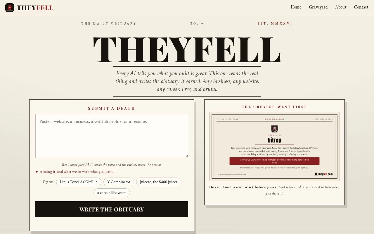 THEYFELL 网站预览