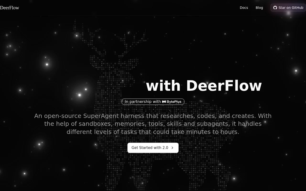 DeerFlow 2.0 网站预览