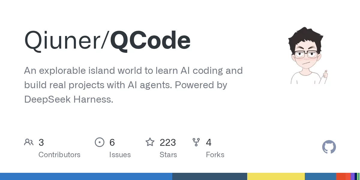 QCode – 探索性 AI 编程群岛 网站预览