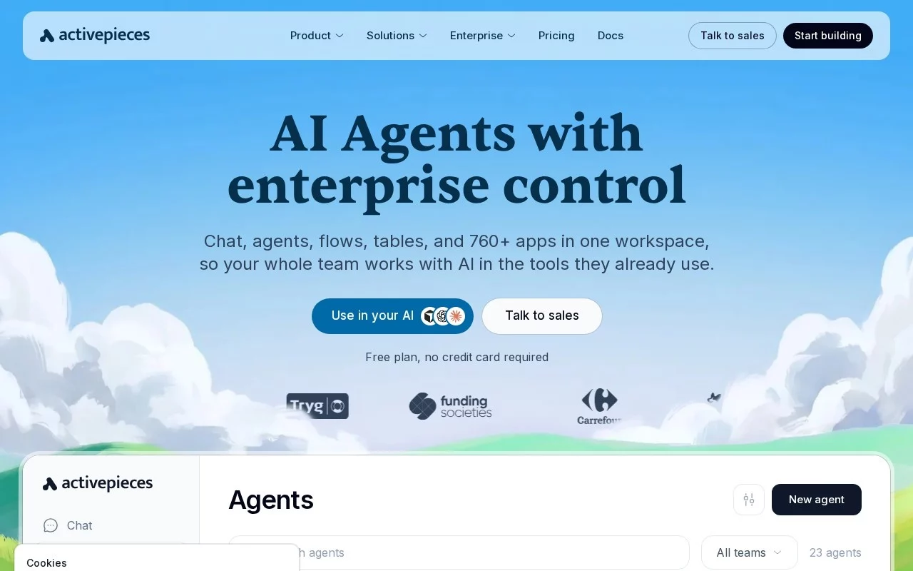 Activepieces 网站预览