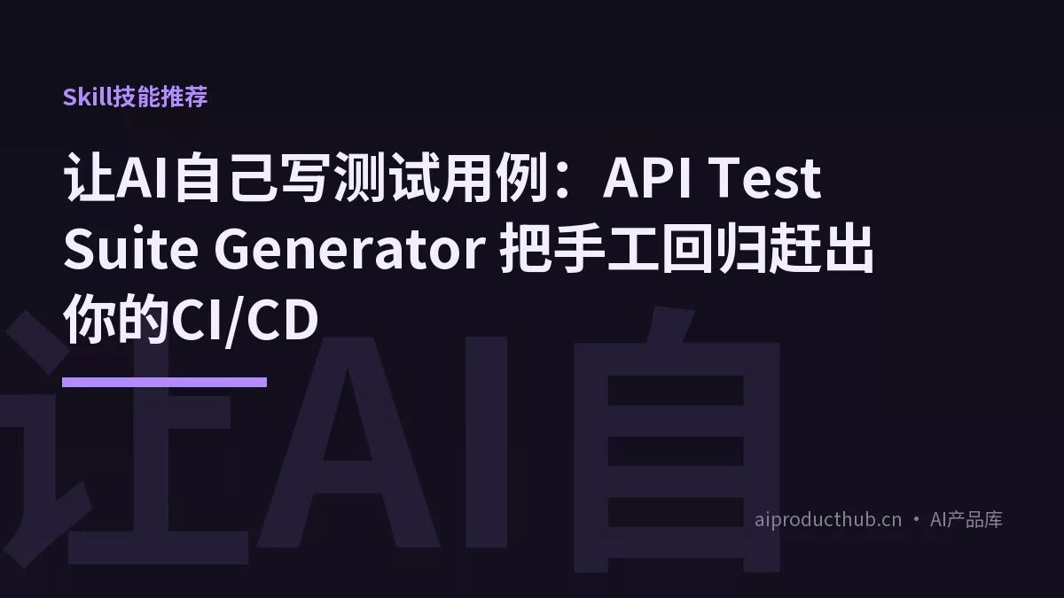 让AI自己写测试用例：API Test Suite Generator 把手工回归赶出你的CI/CD-Thumbnail