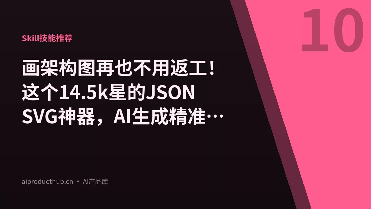 画架构图再也不用返工！这个14.5k星的JSON→SVG神器，AI生成精准可编辑-Thumbnail