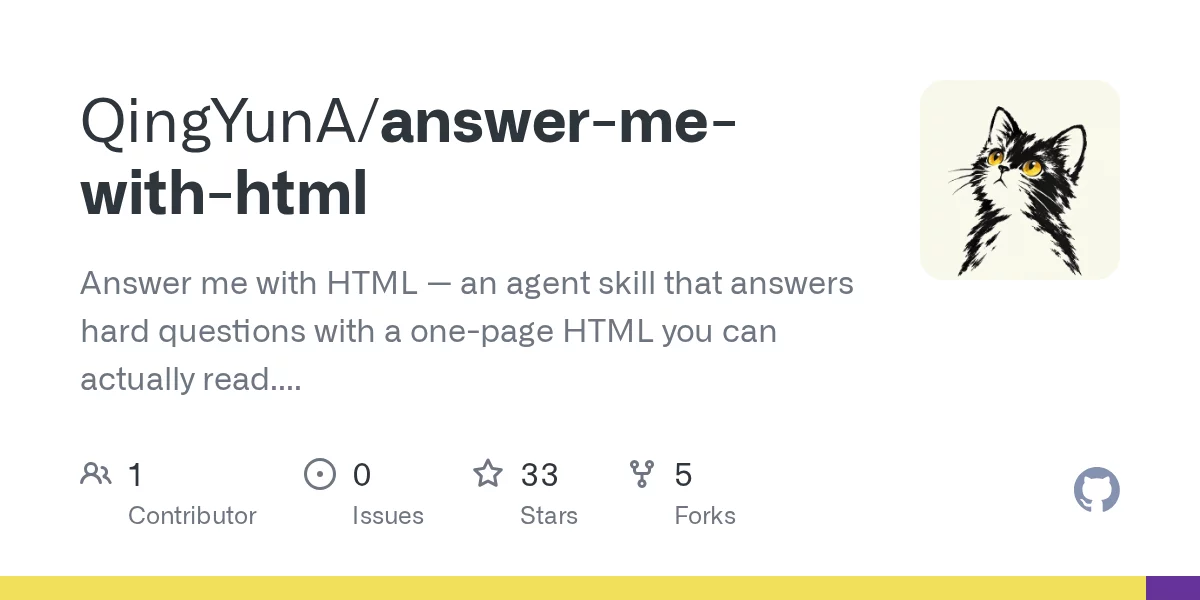 Answer me with HTML 网站预览
