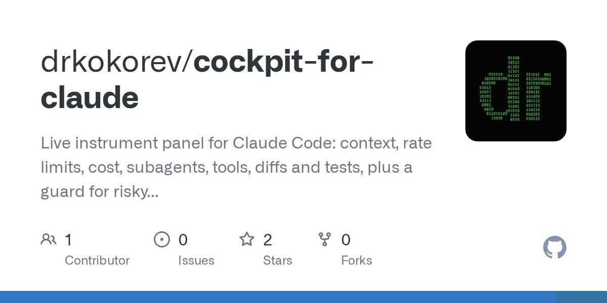 Cockpit for Claude Code 网站预览