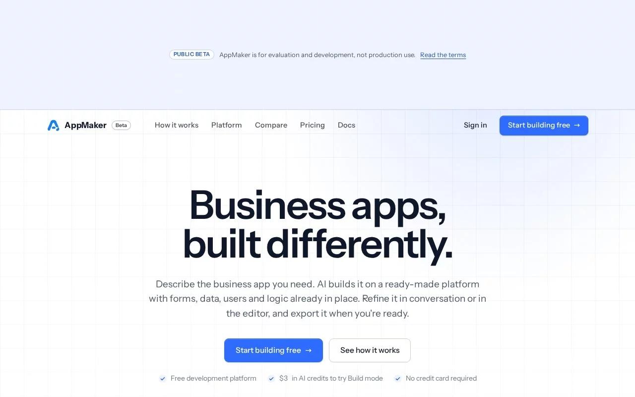 AppMaker 网站预览
