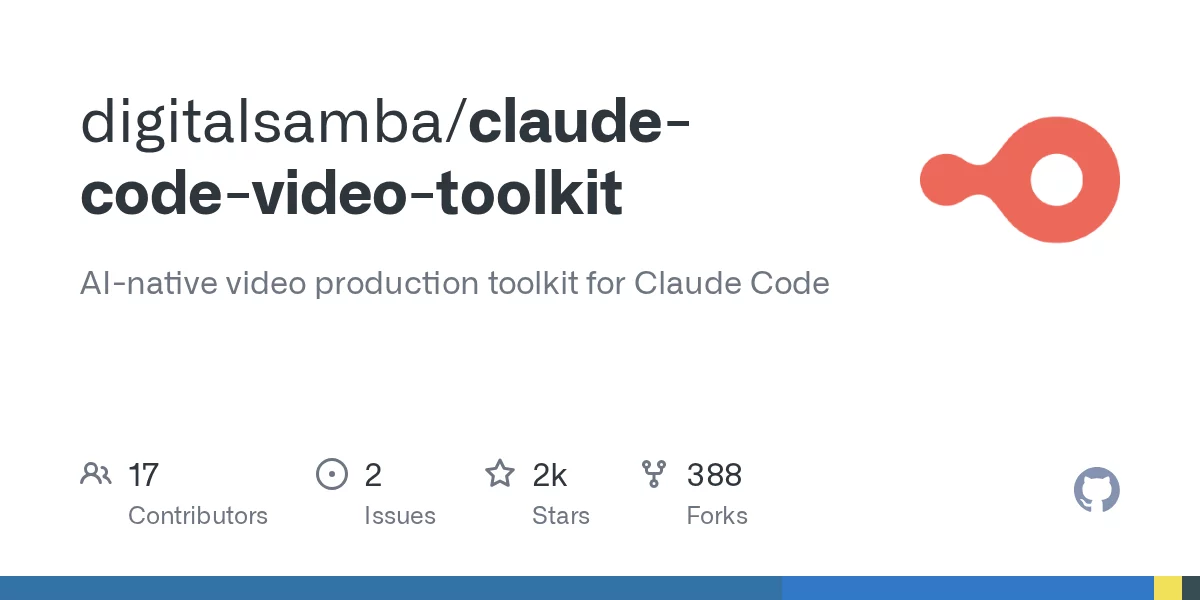 claude-code-video-toolkit：开源 AI 视频生产工作区，Claude Code 写稿配音出片一条龙 网站预览