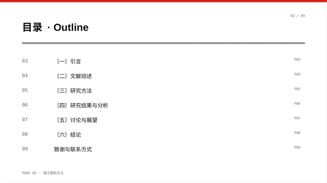 文科社科毕业论文汇报PPT模板 第2页预览