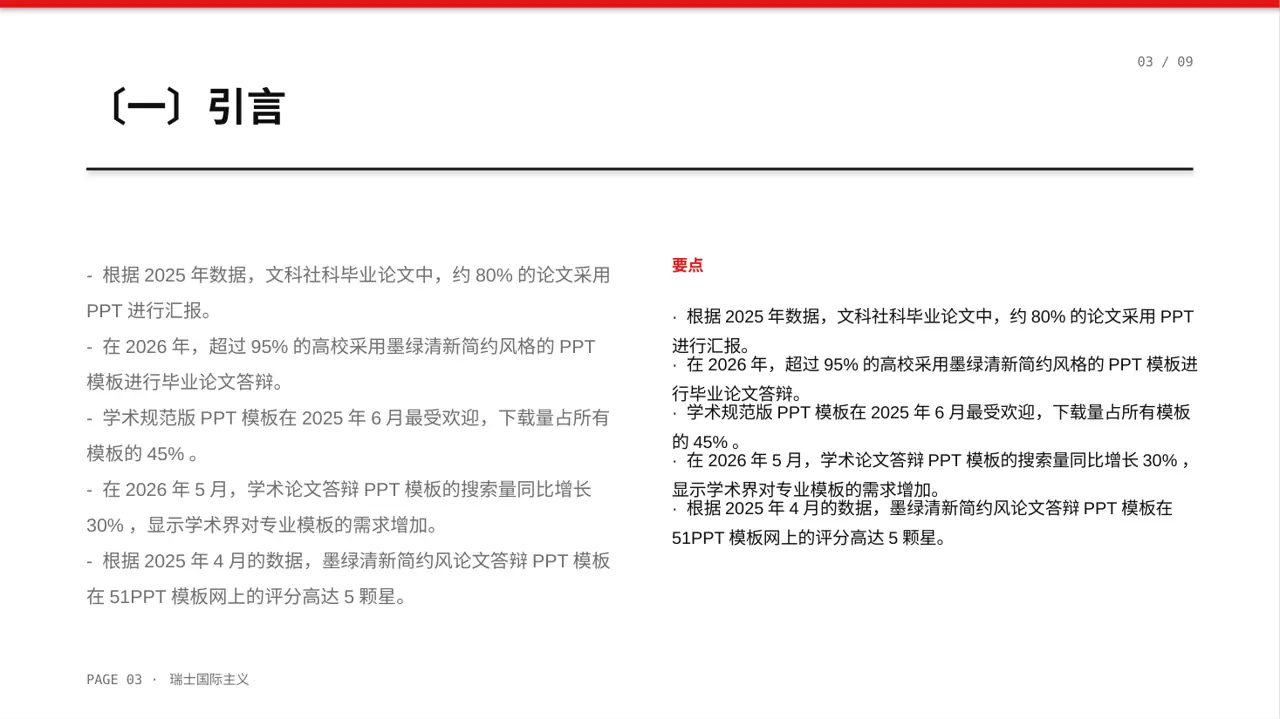 文科社科毕业论文汇报PPT模板 第3页预览