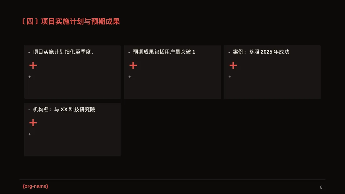三创赛参赛答辩专用版式PPT模板（深色科技风）-2 第6页预览