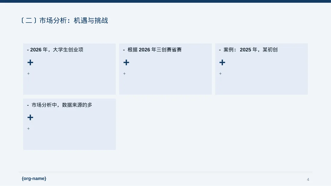 三创赛参赛答辩专用版式PPT模板（数据图表风） 第4页预览
