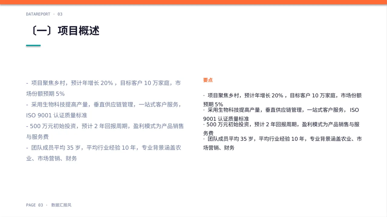 乡村创业项目参赛汇报PPT模板 第3页预览