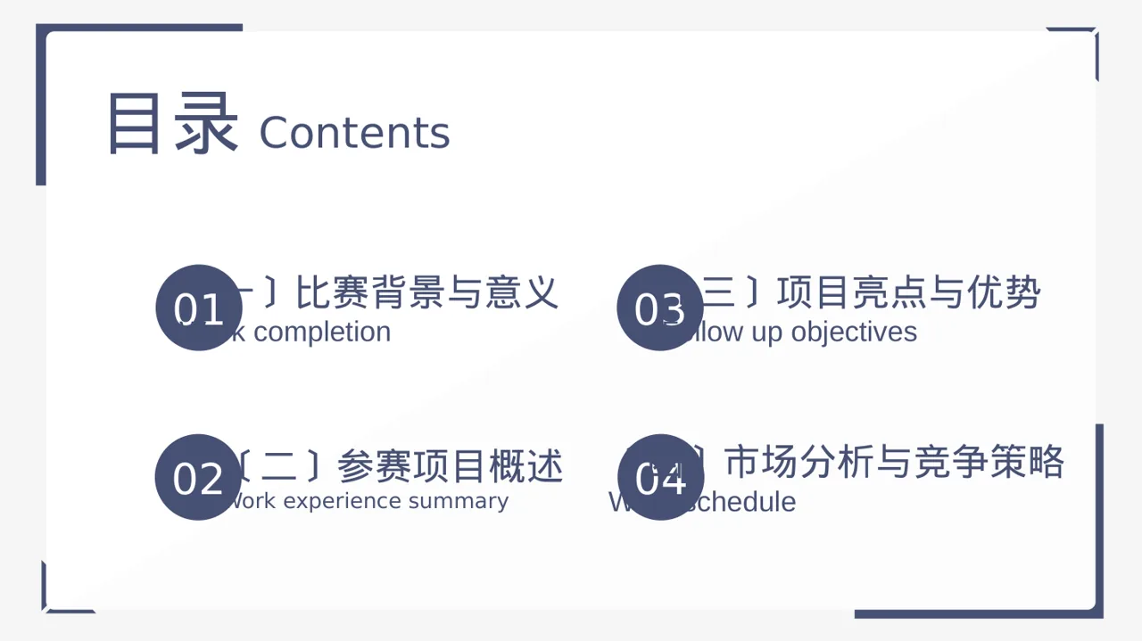 极简风中小企业创业比赛展示PPT模板 第2页预览
