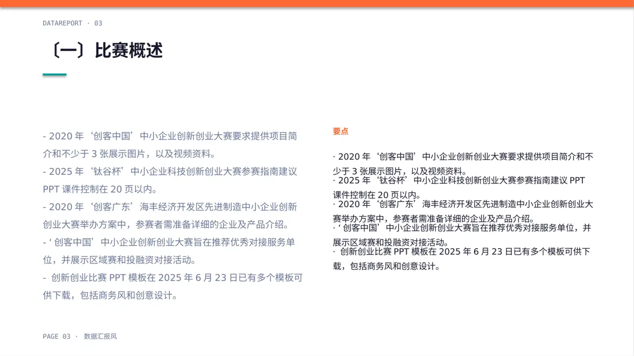 中小企业创业比赛展示 PPT模板 第3页预览