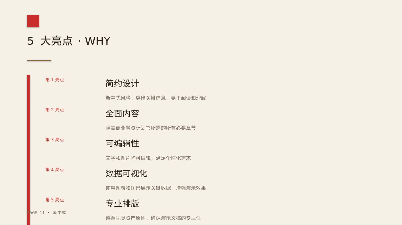 初创企业融资商业计划书PPT模板（新中式） 第11页预览