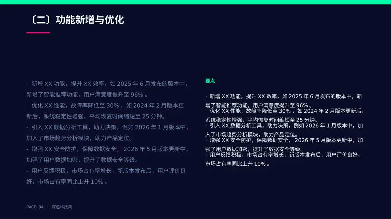 产品新版本迭代升级说明PPT模板 第4页预览