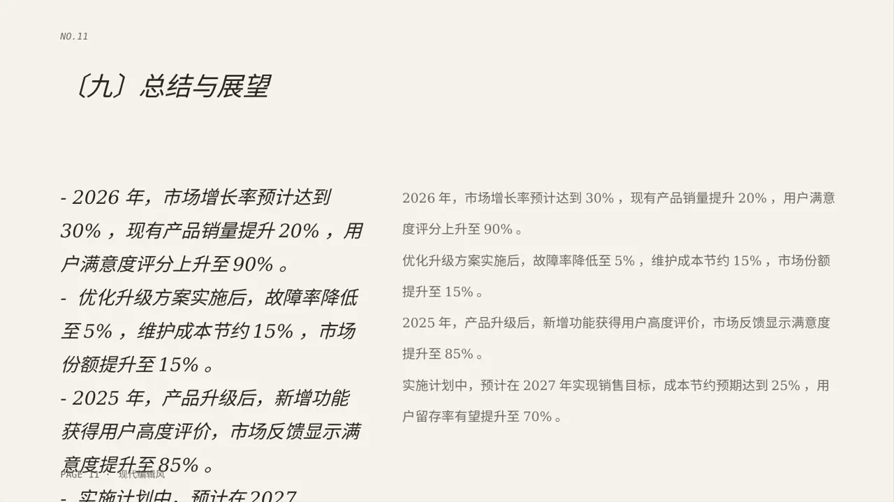 老产品优化升级汇报报告PPT模板 第11页预览