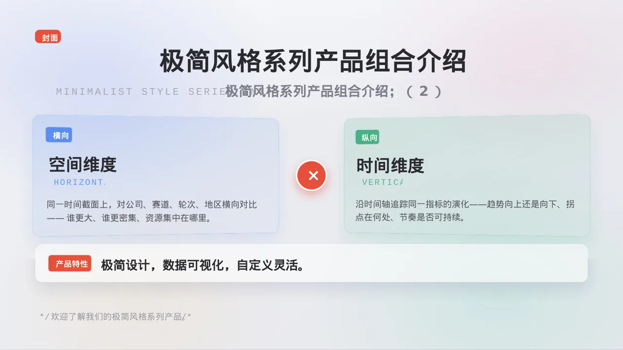 极简风格系列产品组合介绍模板 PPT模板 第3页预览