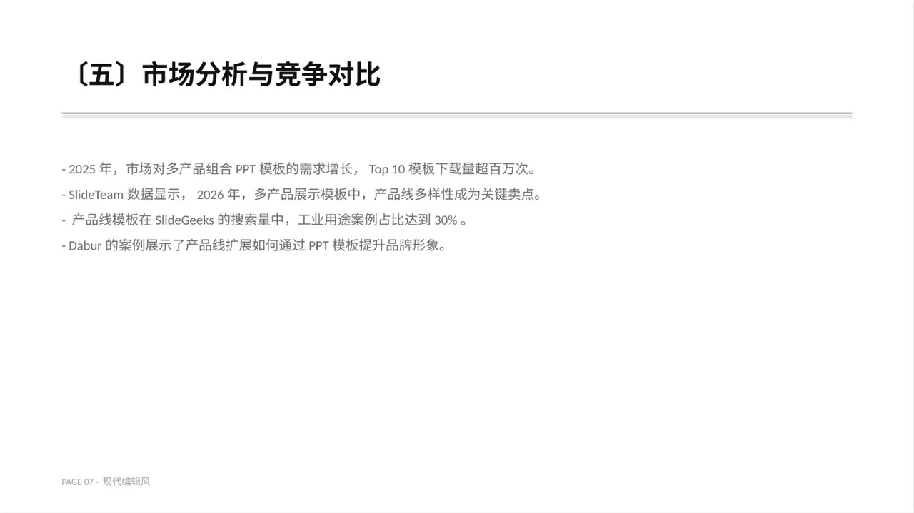 现代编辑风系列产品组合介绍PPT模板 第7页预览