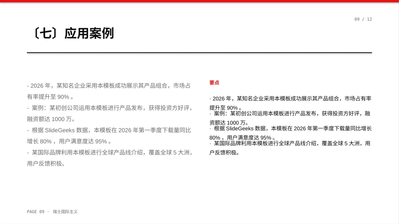 瑞士风格系列产品组合介绍PPT模板 第9页预览