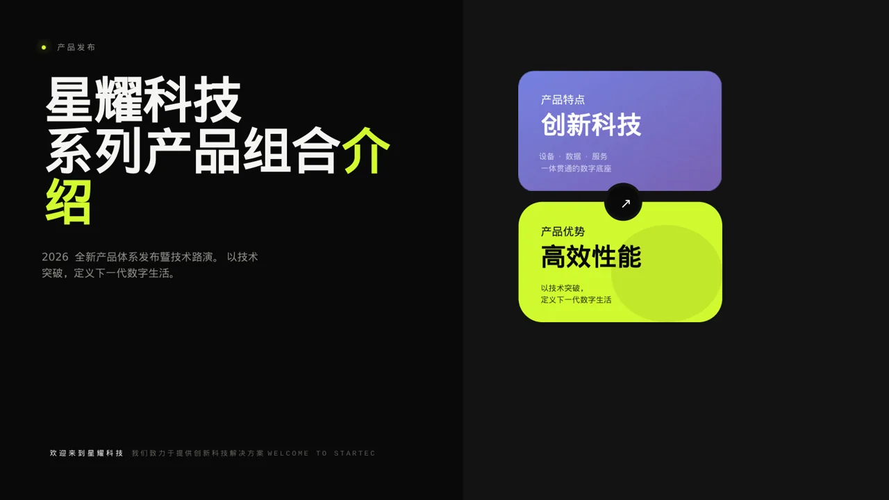 深色科技风系列产品组合介绍模板PPT模板