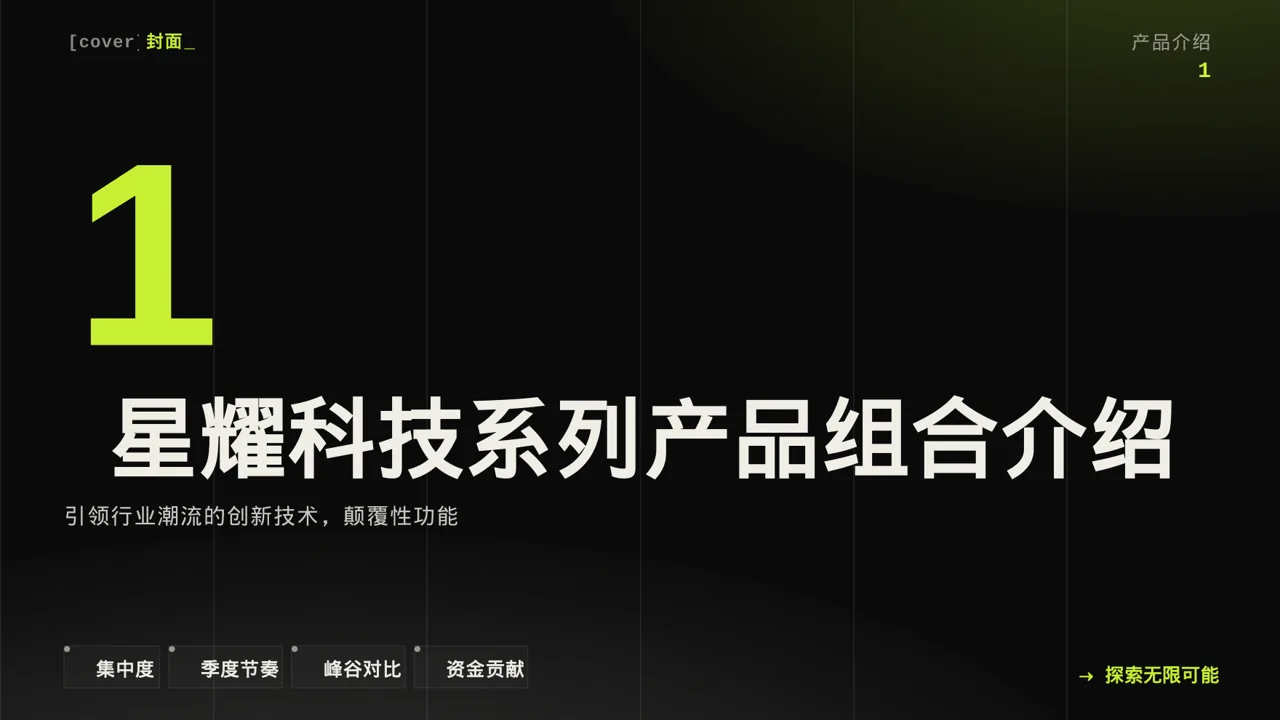 深色科技风系列产品组合介绍模板PPT模板 第3页预览