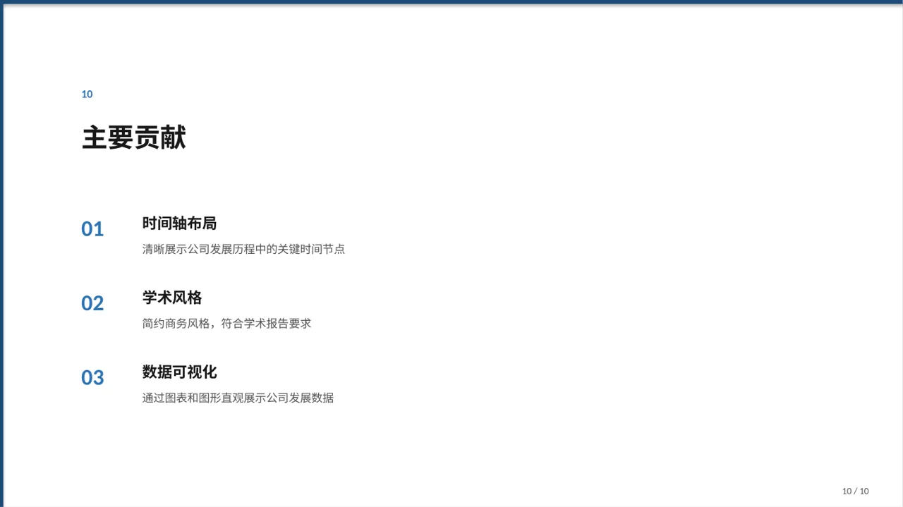 公司发展历程时间轴展示 PPT模板 第10页预览