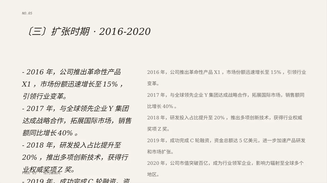 公司发展历程时间轴展示 PPT模板 第5页预览