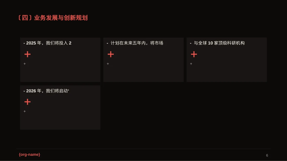 企业未来五年发展蓝图PPT模板（深色科技风）-2-2 第6页预览