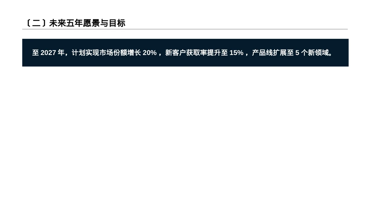 企业未来五年发展蓝图 PPT模板（黑白极简风）-2 第3页预览