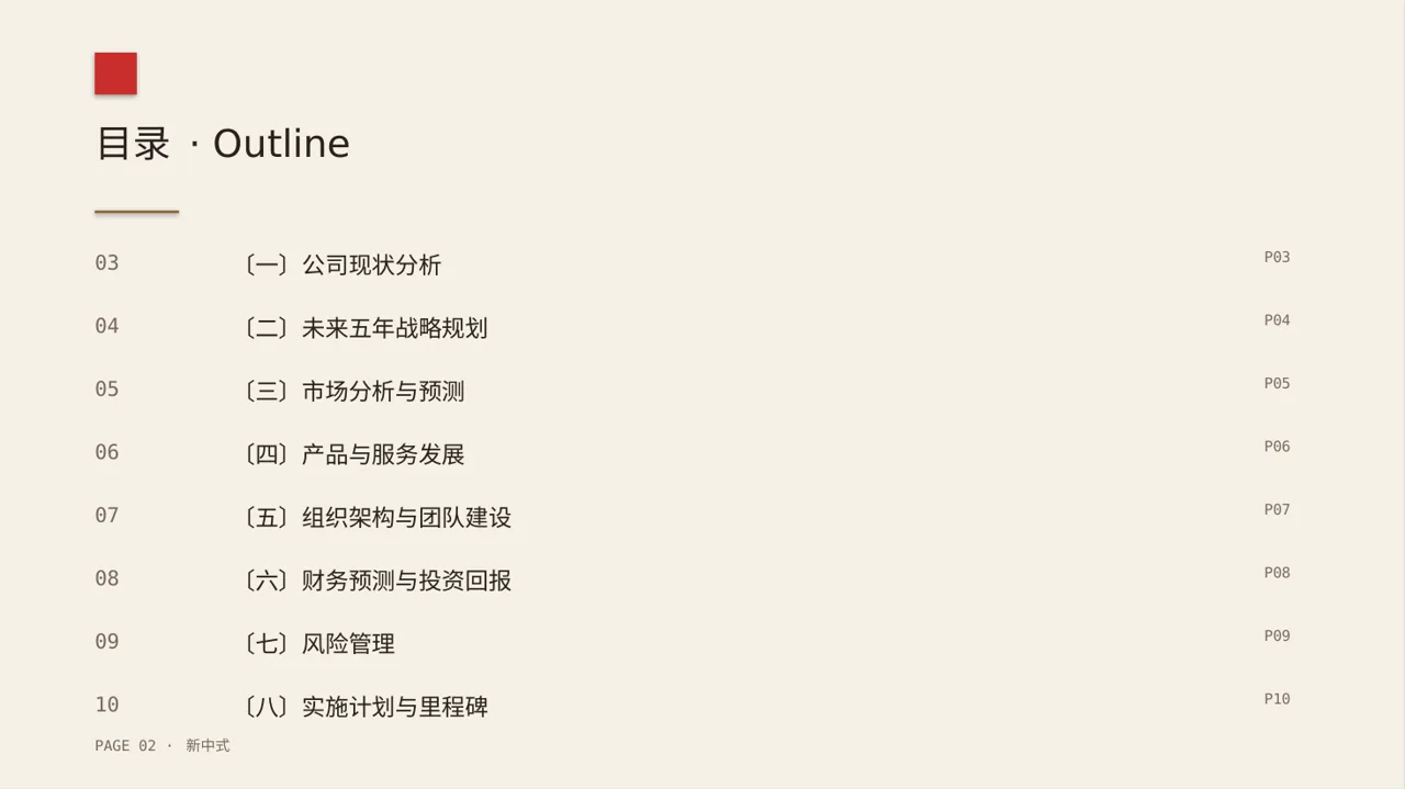 企业未来五年发展蓝图 PPT模板 第2页预览