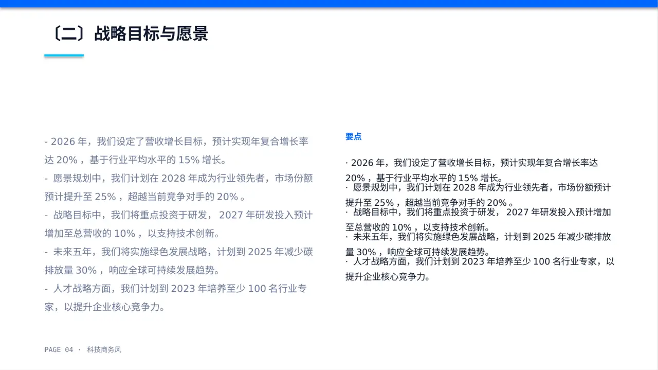 企业未来五年发展蓝图PPT模板 第4页预览