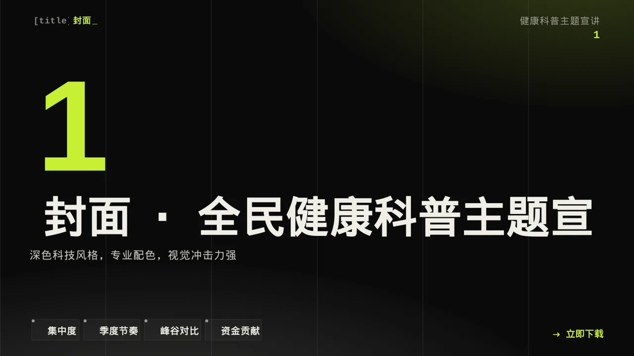 全民健康科普主题宣讲PPT模板 第3页预览