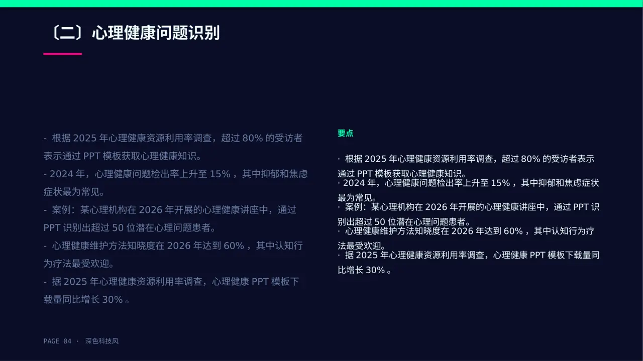 心理健康科普宣讲 PPT模板 第4页预览