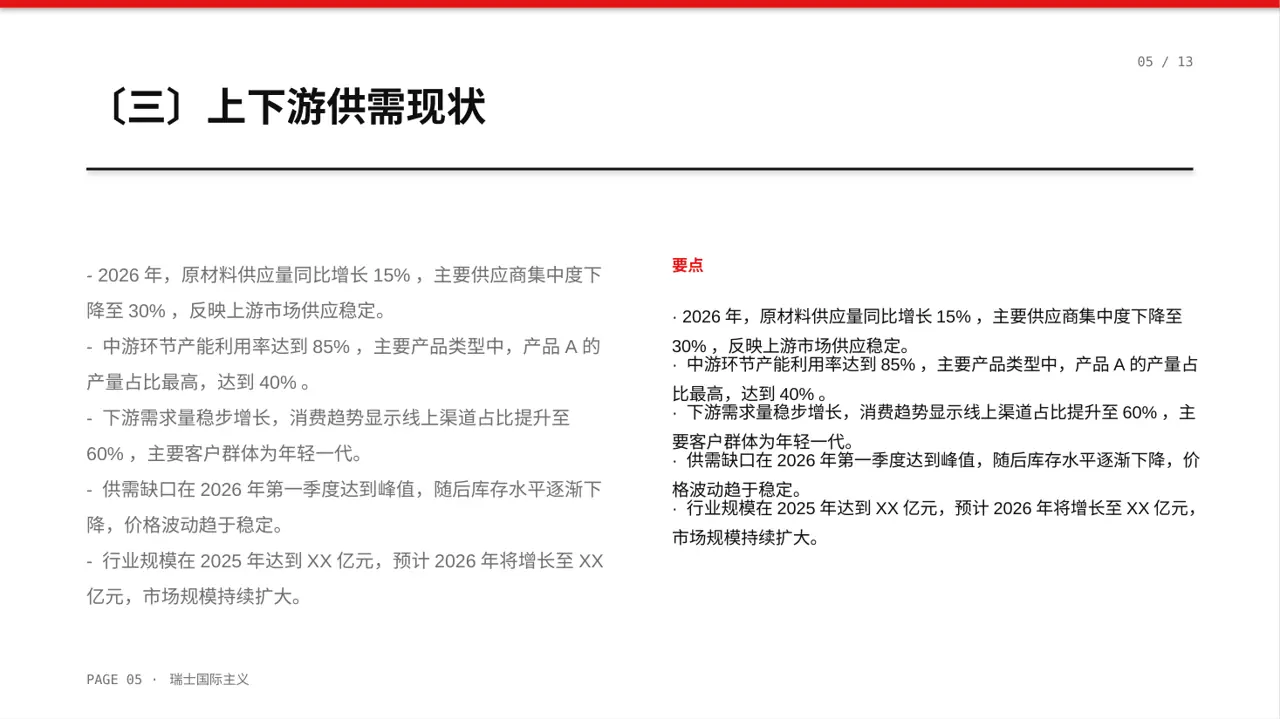 行业上下游供需分析PPT模板（黄蓝几何风）-2 第5页预览