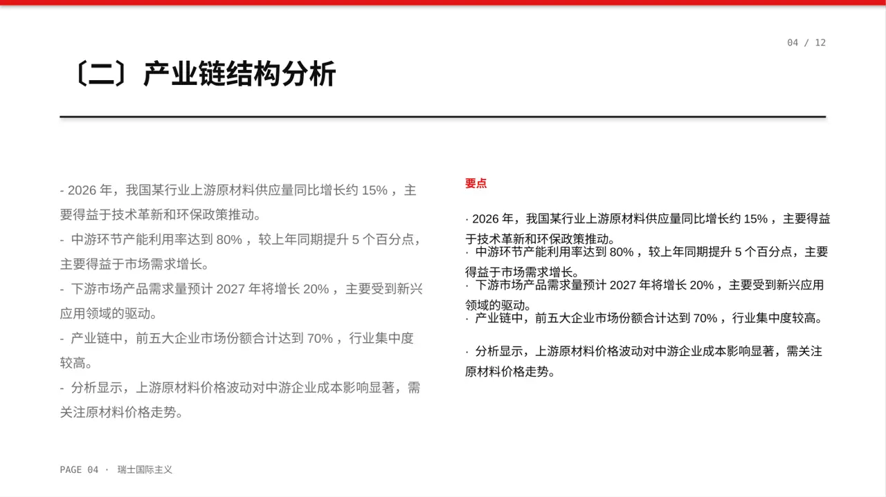 行业上下游供需分析 PPT模板（黄蓝几何风） 第4页预览
