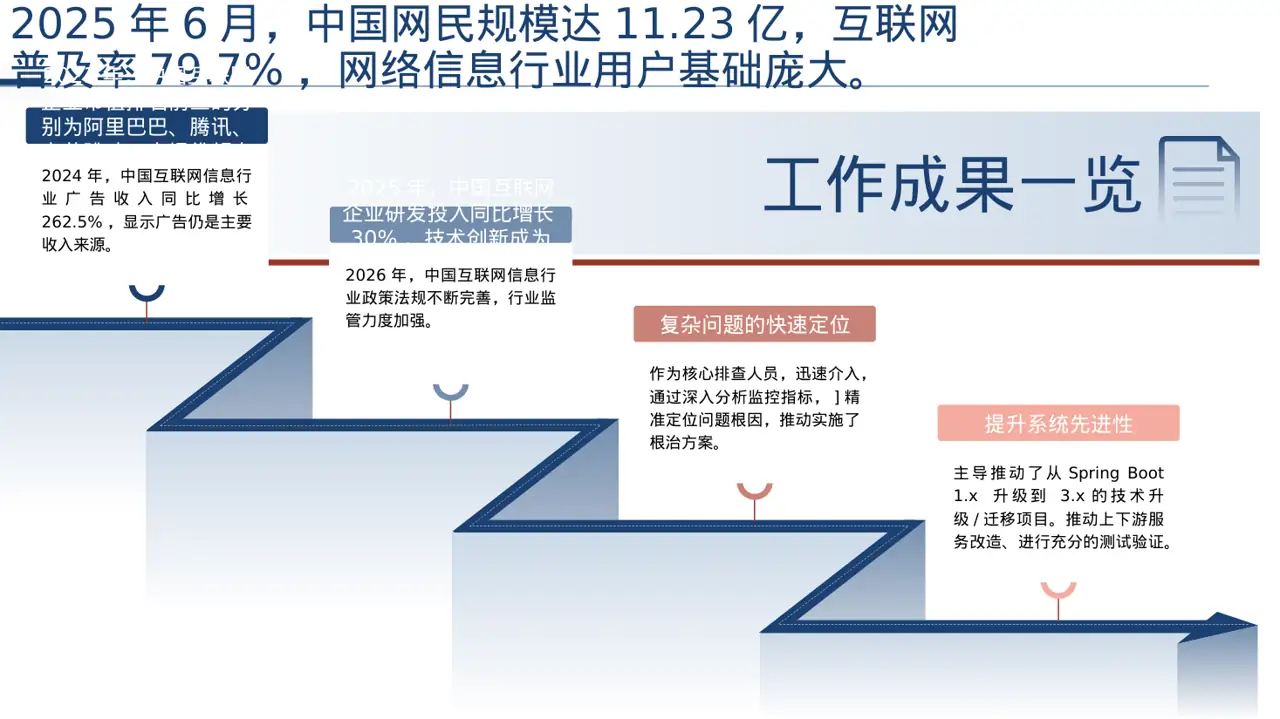 互联网信息行业深度分析报告PPT模板（深色科技风） 第3页预览