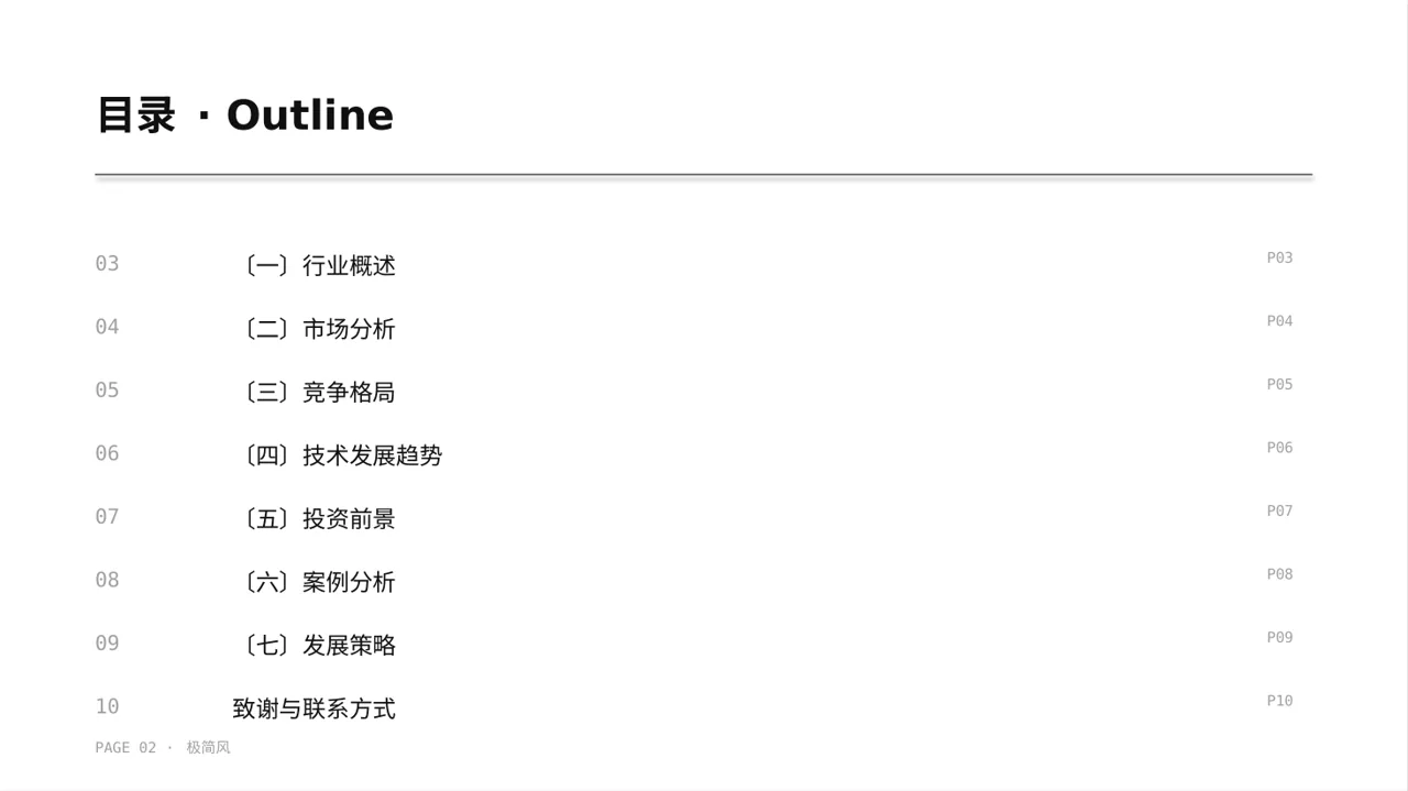 极简风互联网信息行业深度分析报告PPT模板 第2页预览