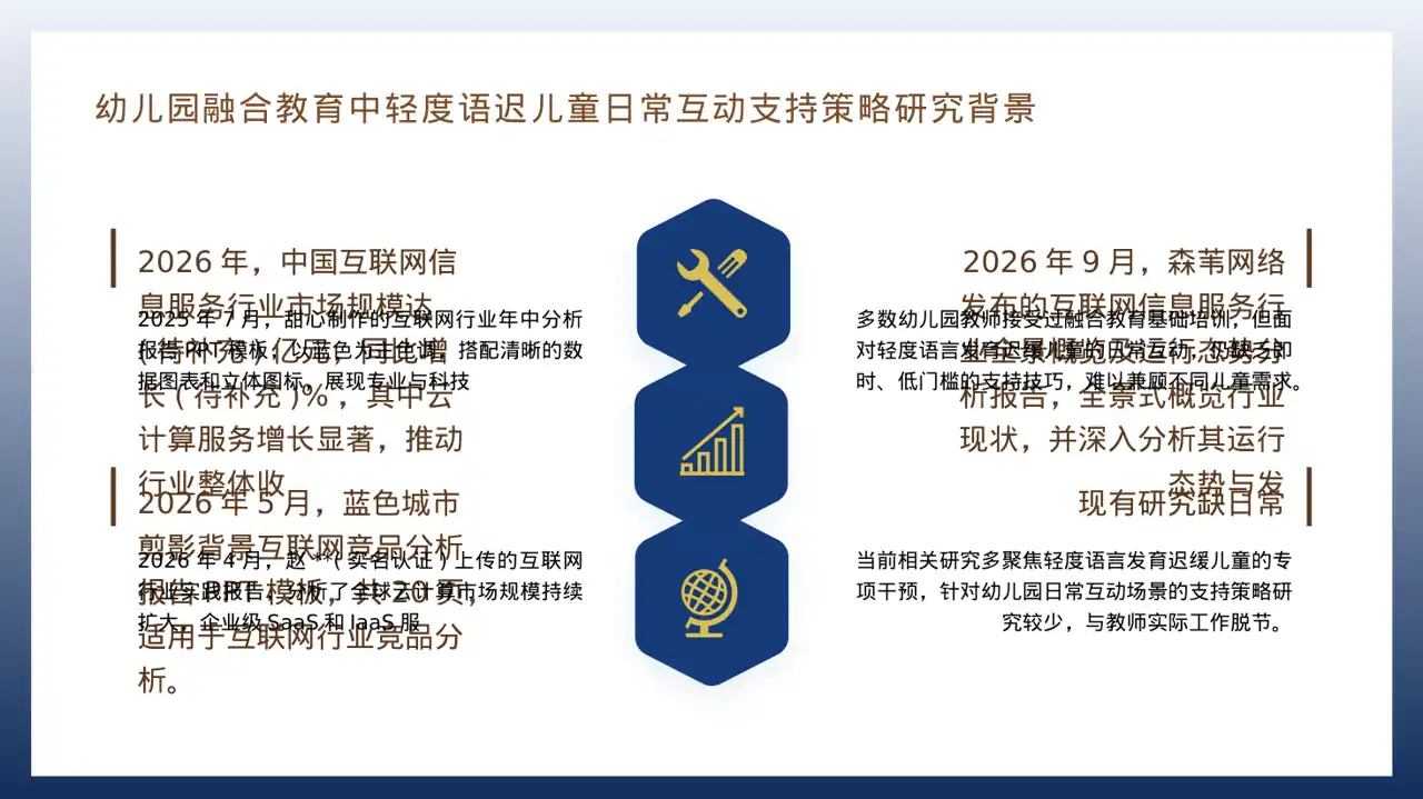 互联网信息行业深度分析报告PPT模板（深蓝学术风） 第4页预览