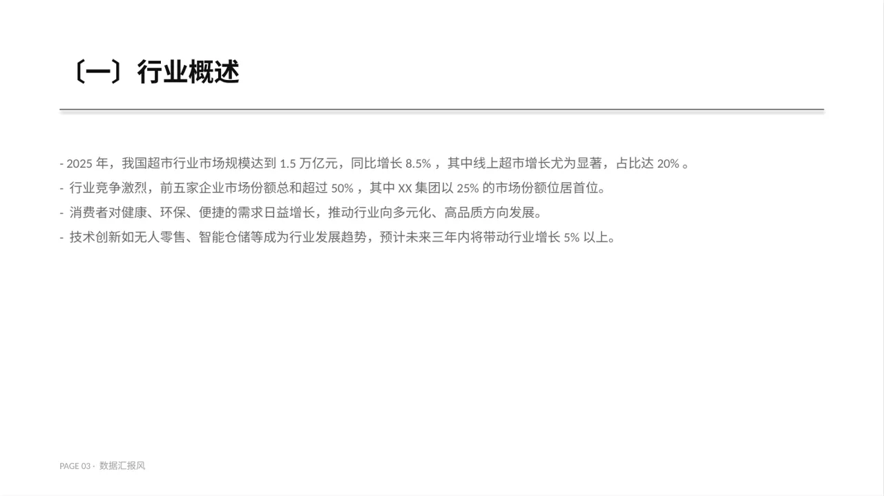 实体行业全景市场调研报告PPT模板（数据图表风） 第3页预览