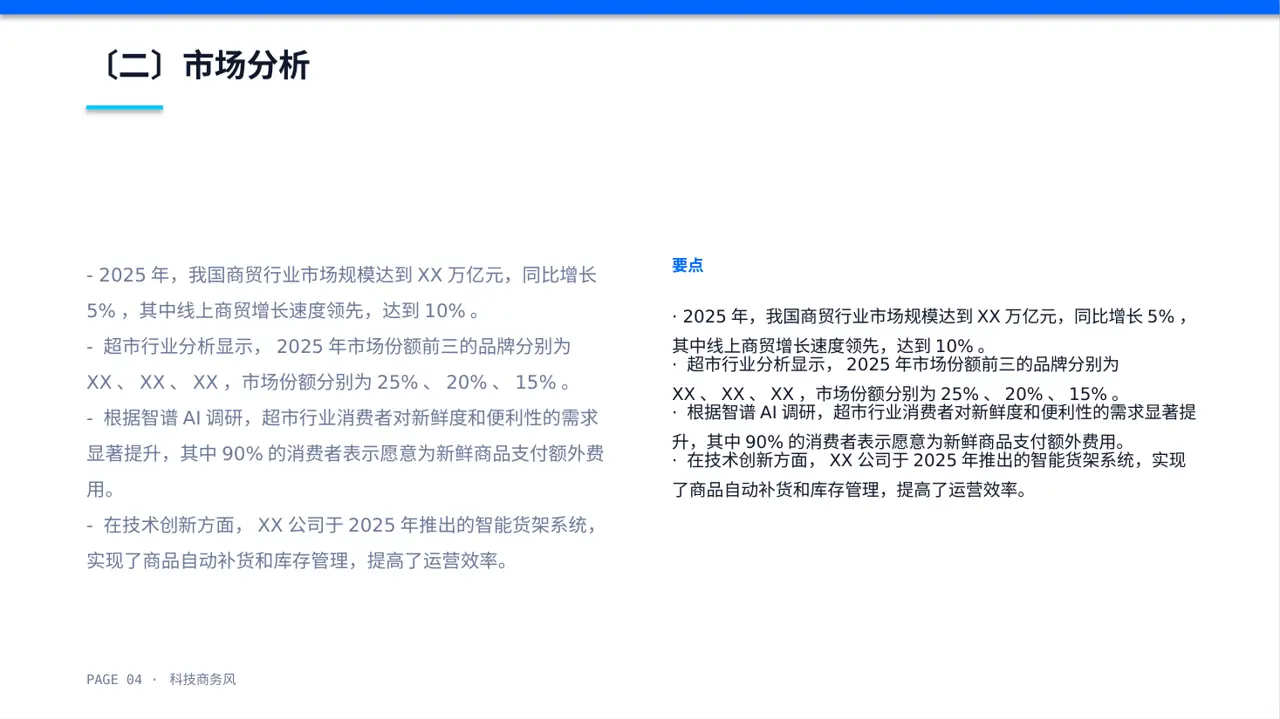 实体行业全景市场调研报告PPT模板（蓝色商务风） 第4页预览