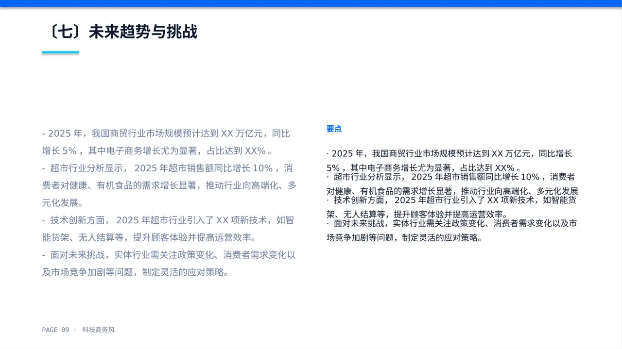 实体行业全景市场调研报告PPT模板（蓝色商务风） 第9页预览