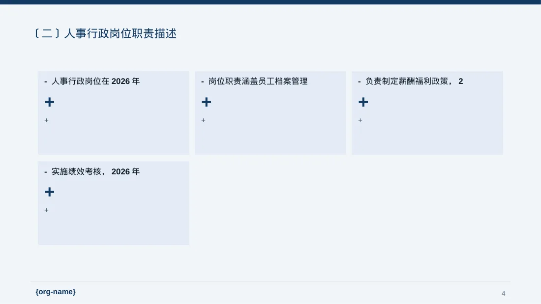 各岗位职责说明书 PPT模板（深蓝学术风）-2 第4页预览